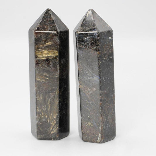 Polished Arfvedsonite Tower Points || Reliefs Stress || Canada-Nature's Treasures