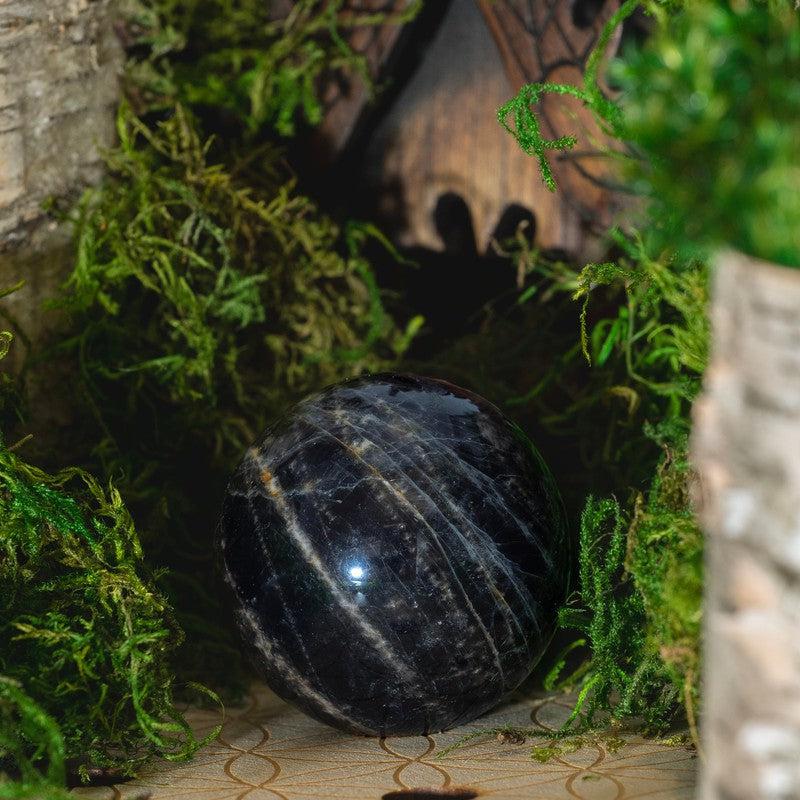 Polished Black Moonstone Spheres || Protection || Madagascar-Nature's Treasures