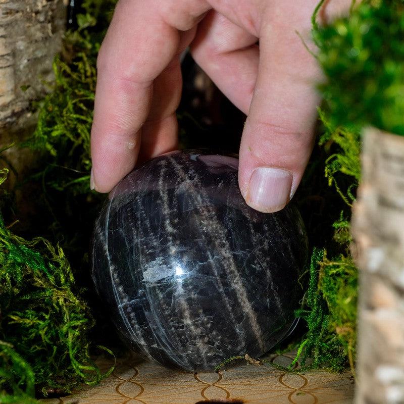 Polished Black Moonstone Spheres || Protection || Madagascar-Nature's Treasures