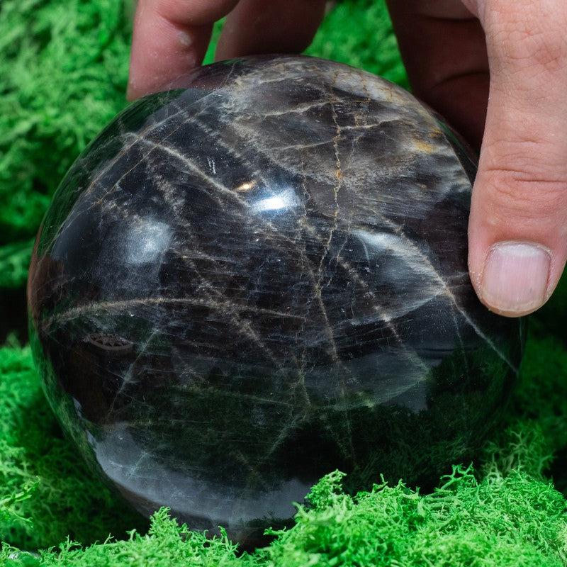 Polished Black Moonstone Spheres || Protection || Madagascar-Nature's Treasures