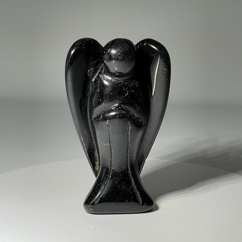 Polished Black Obsidian Glass Angel Carvings || Protection-Nature's Treasures