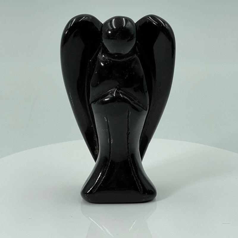 Polished Black Obsidian Glass Angel Carvings || Protection-Nature's Treasures