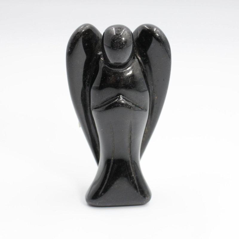 Polished Black Obsidian Glass Angel Carvings || Protection-Nature's Treasures