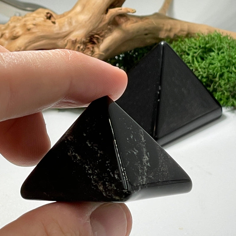 Polished Black Obsidian Glass Pyramids || Generate Protection-Nature's Treasures