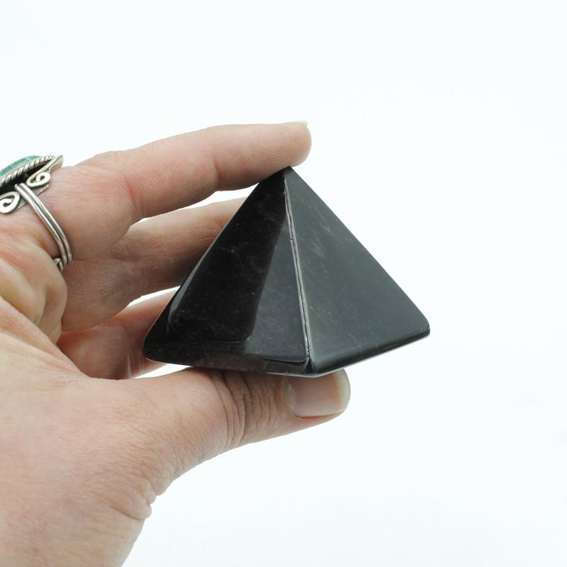 Polished Black Obsidian Glass Pyramids || Generate Protection-Nature's Treasures