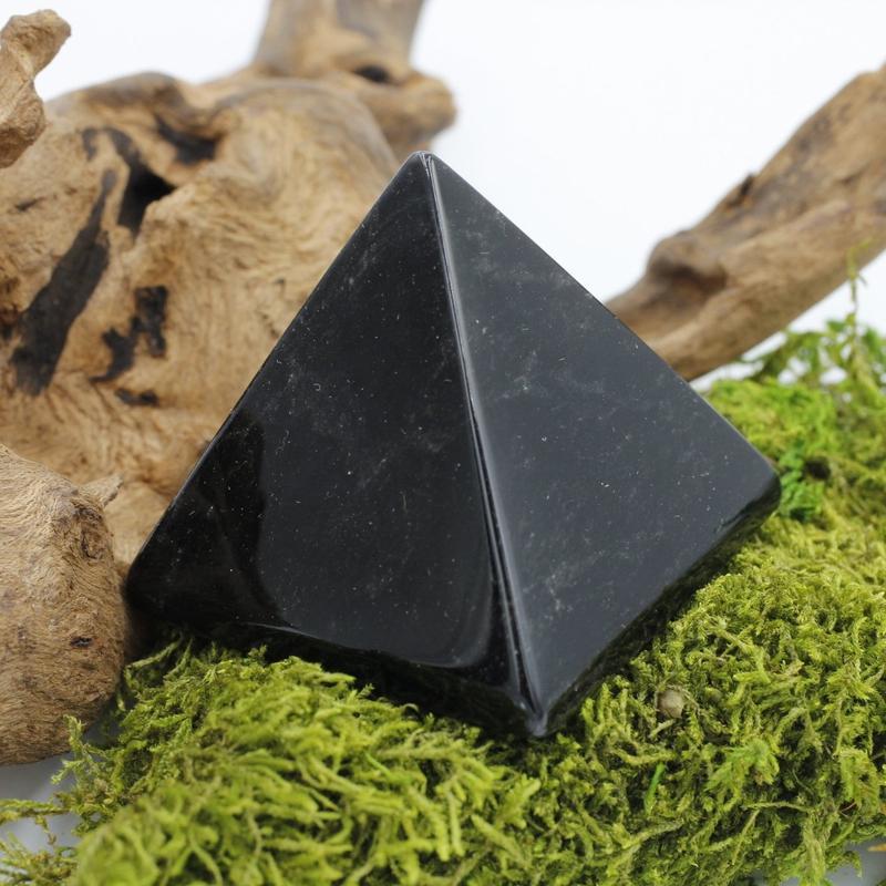 Polished Black Obsidian Glass Pyramids || Generate Protection-Nature's Treasures