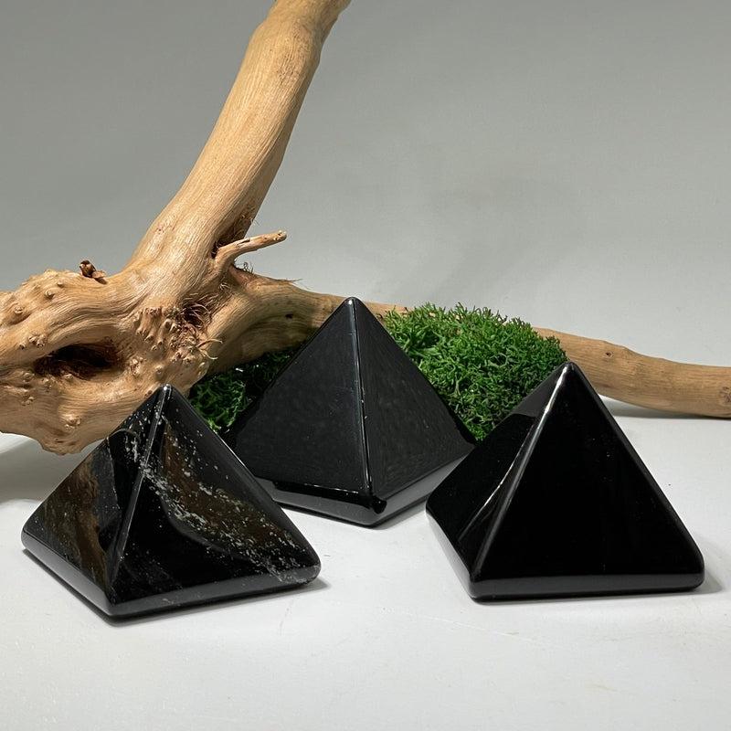 Polished Black Obsidian Glass Pyramids || Protection-Nature's Treasures