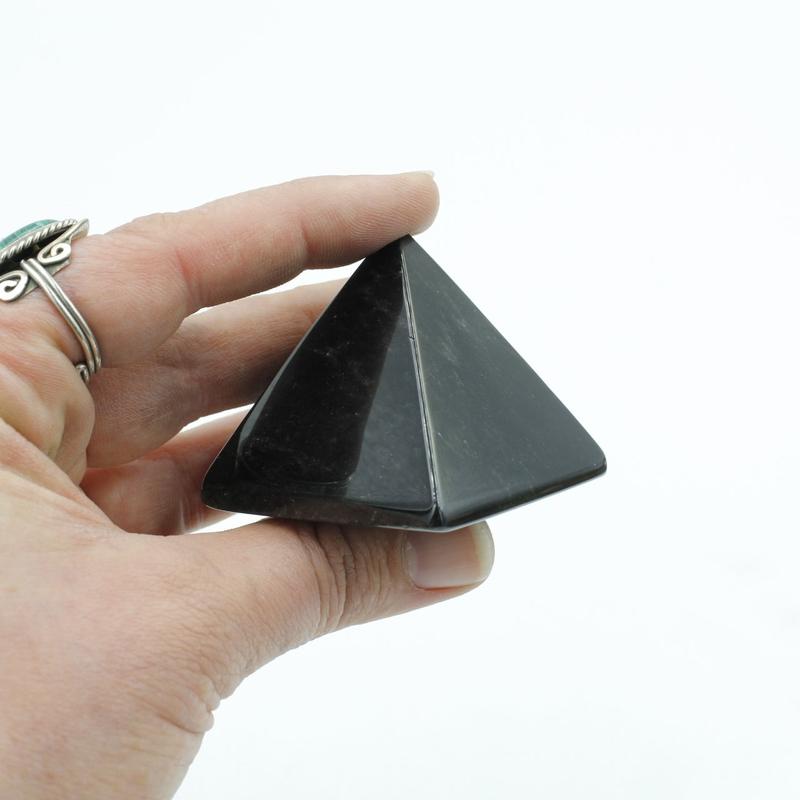 Polished Black Obsidian Glass Pyramids || Protection-Nature's Treasures