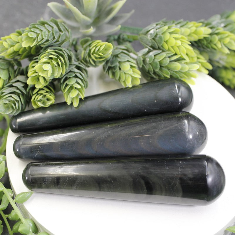Polished Black Obsidian Massage Tool || Mexico-Nature's Treasures