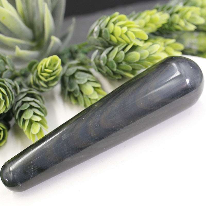 Polished Black Obsidian Massage Tool || Mexico-Nature's Treasures