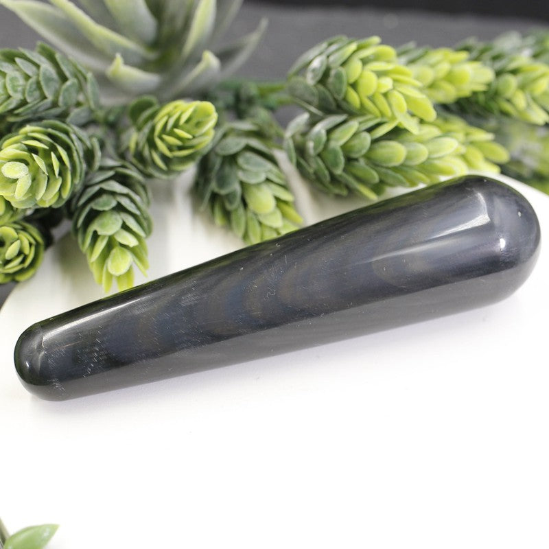 Polished Black Obsidian Massage Tool || Mexico-Nature's Treasures