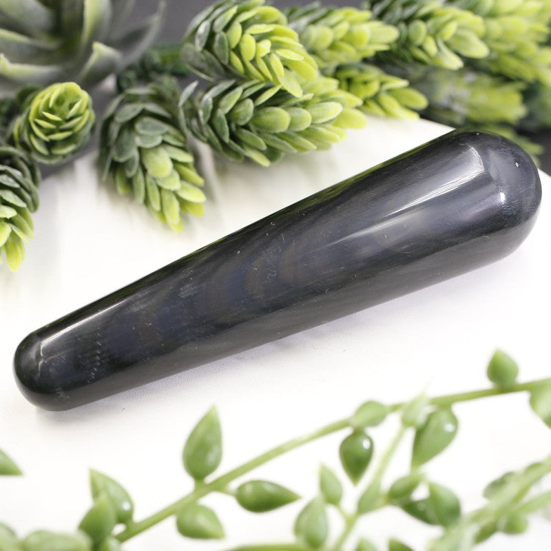 Polished Black Obsidian Massage Tool || Mexico-Nature's Treasures