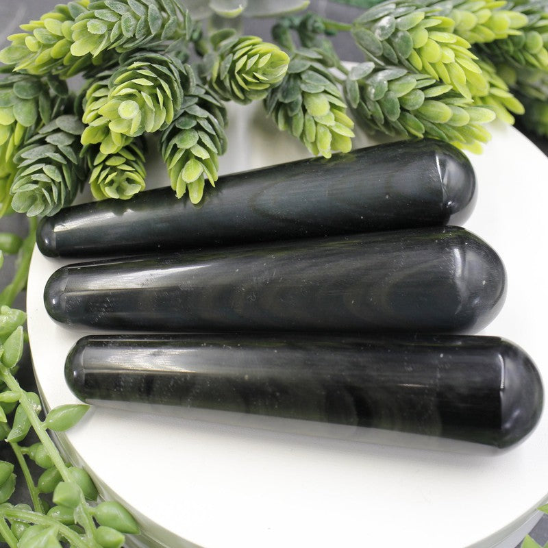 Polished Black Obsidian Massage Tool || Mexico-Nature's Treasures