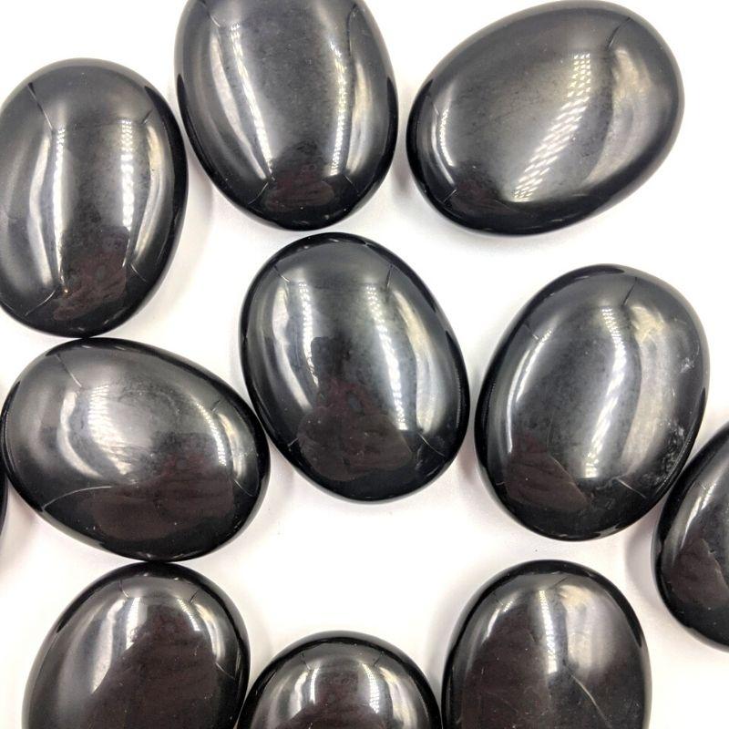 Polished Black Obsidian Palm Stones || Protection || Mexico-Nature's Treasures