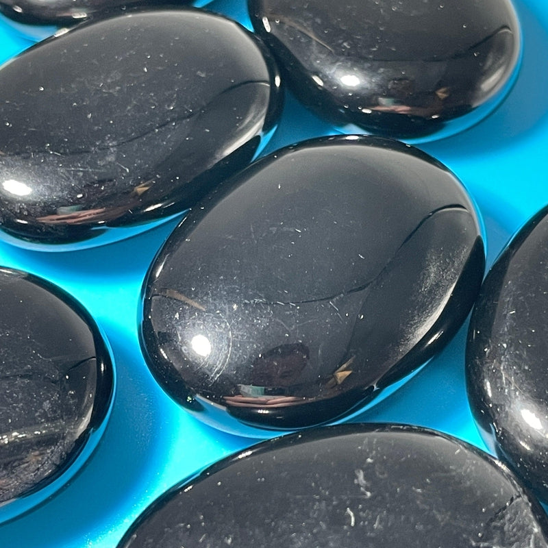 Polished Black Obsidian Palm Stones || Protection || Mexico-Nature's Treasures
