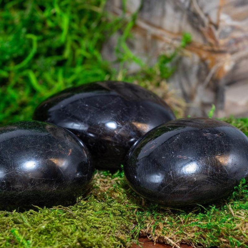 Polished Black Tourmaline Palm Stones || Protection || Madagascar-Nature's Treasures