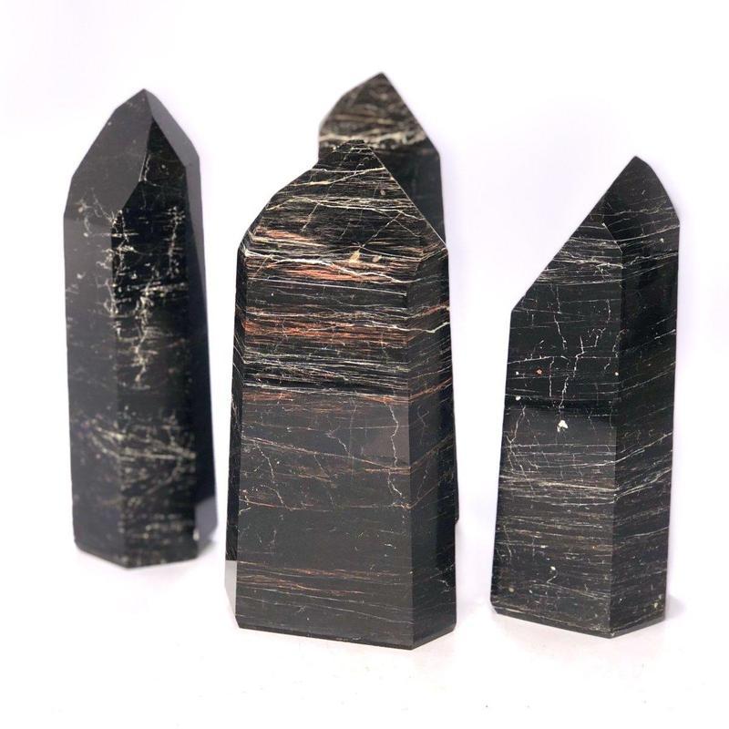 Polished Black Tourmaline Tower Points || Protection || Brazil-Nature's Treasures