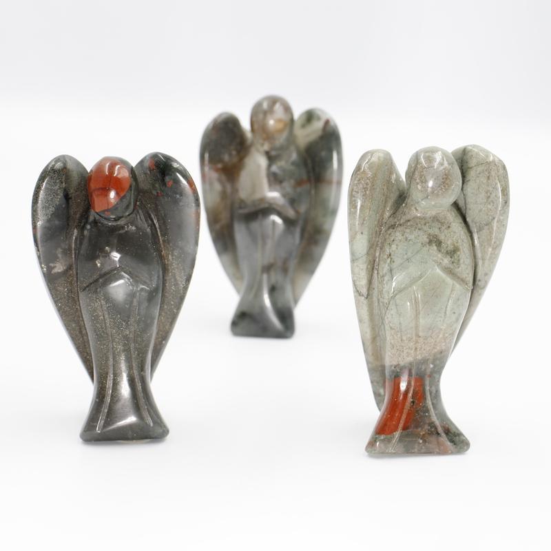 Polished Bloodstone Angel Carvings || Self-Healing