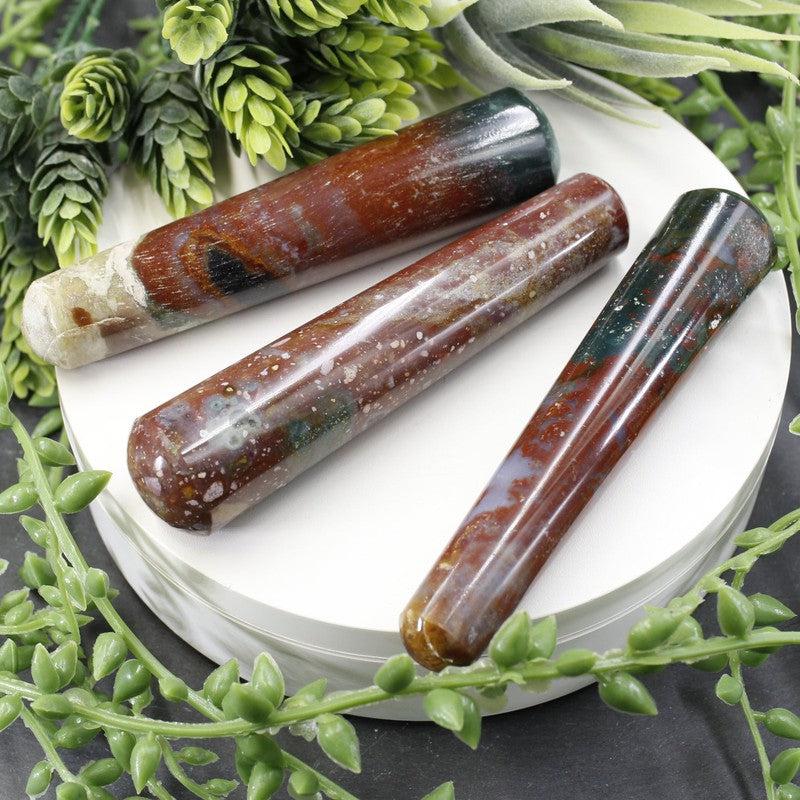 Polished Bloodstone Massage Tools || India-Nature's Treasures