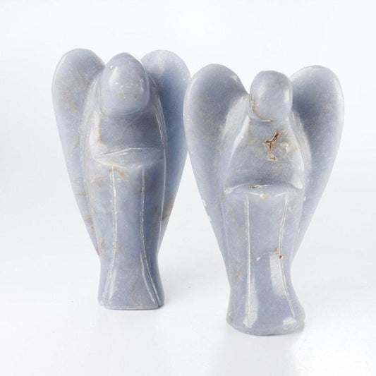 Polished Blue Anhydrite Angelite Angel Carvings || Peru-Nature's Treasures