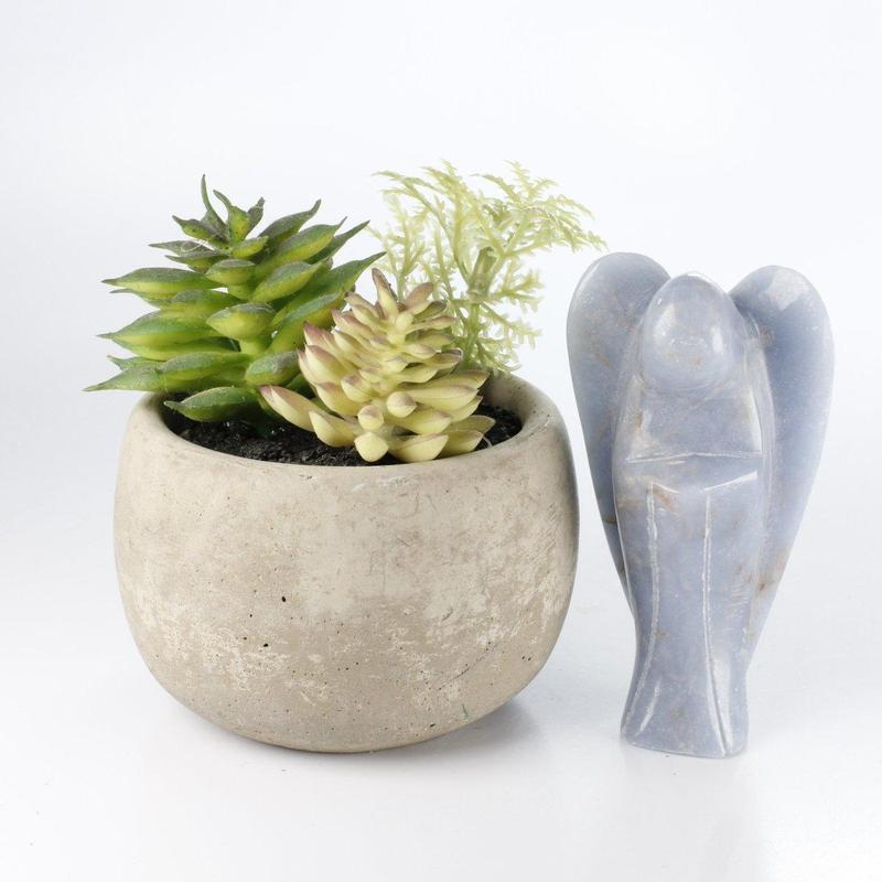 Polished Blue Anhydrite Angelite Angel Carvings || Peru-Nature's Treasures