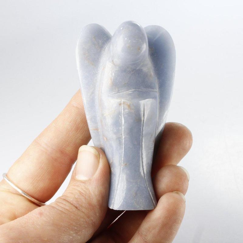 Polished Blue Anhydrite Angelite Angel Carvings || Peru-Nature's Treasures