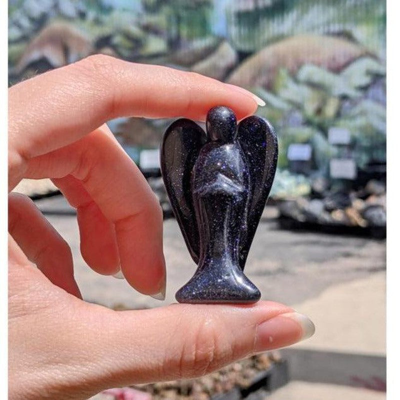 Polished Blue Goldstone Angel Carvings || Intuition || China-Nature's Treasures