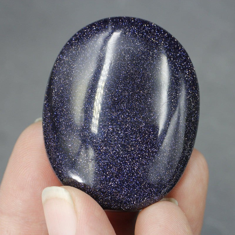 Polished Blue Goldstone Palm Stones || Spiritual Awakening || India-Nature's Treasures