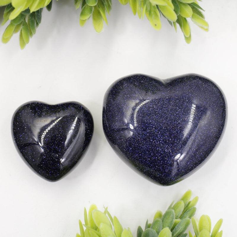 Polished Blue Goldstone Pocket Hearts || Spiritual Connections, Communications || China-Nature's Treasures