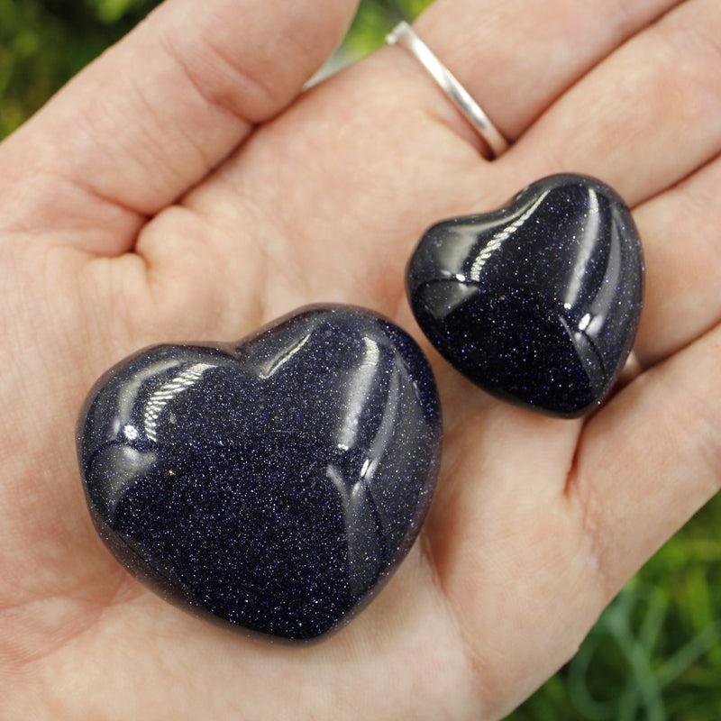 Polished Blue Goldstone Pocket Hearts || Spiritual Connections, Communications || China-Nature's Treasures