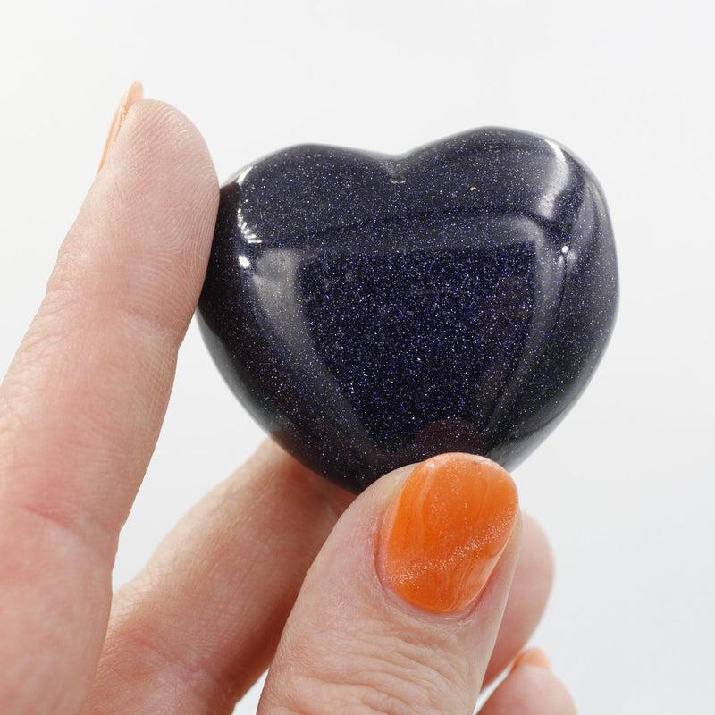 Polished Blue Goldstone Pocket Hearts || Spiritual Connections, Communications || China-Nature's Treasures
