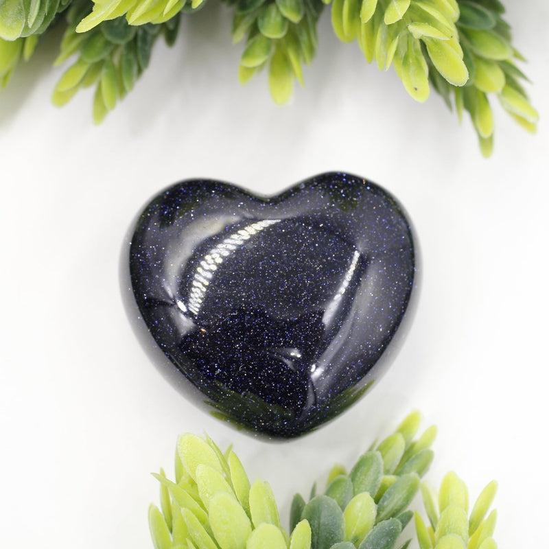 Polished Blue Goldstone Pocket Hearts || Spiritual Connections, Communications || China