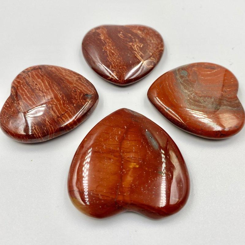 Polished Brecciated Red Jasper Flat Pocket Hearts || Grounding, Mental Clarity || India-Nature's Treasures