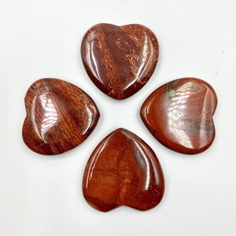 Polished Brecciated Red Jasper Flat Pocket Hearts || Grounding, Mental Clarity || India-Nature's Treasures
