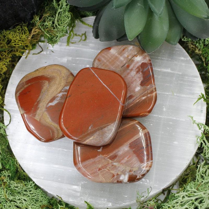 Polished Brecciated Red Jasper Large Flat Palm Stones || India-Nature's Treasures