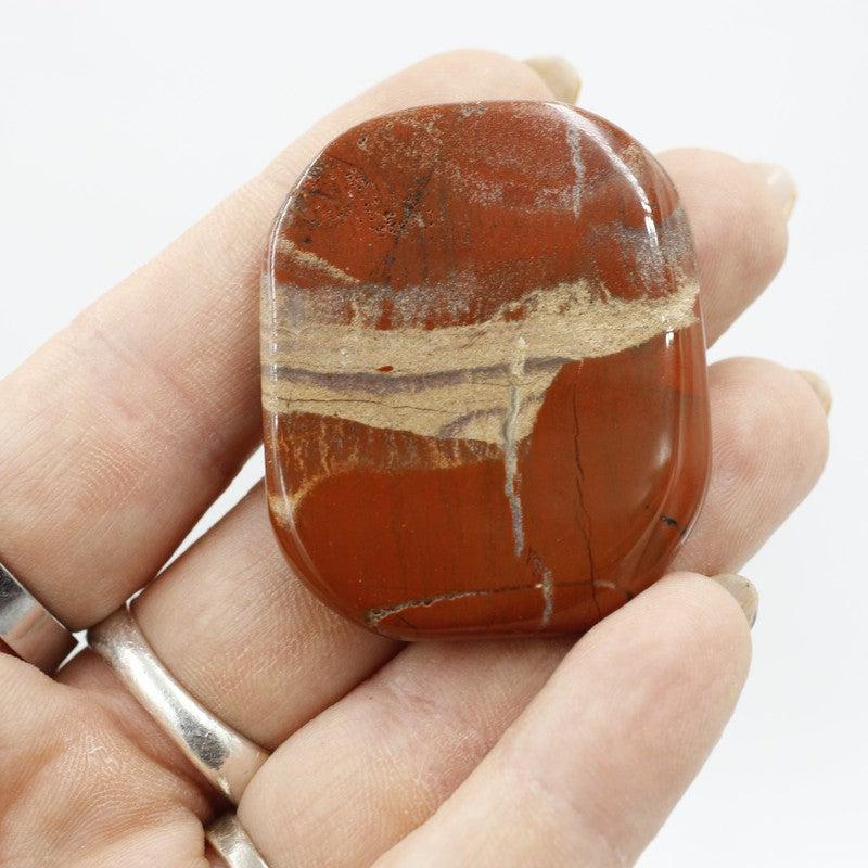 Polished Brecciated Red Jasper Large Flat Palm Stones || India-Nature's Treasures
