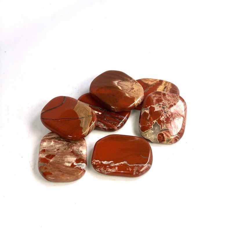 Polished Brecciated Red Jasper Large Flat Palm Stones || India