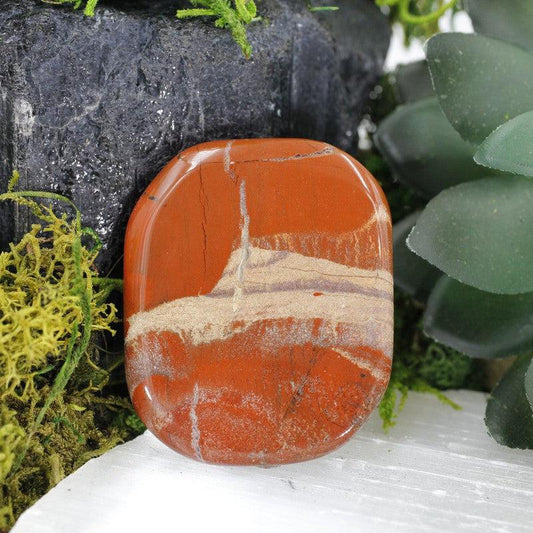 Polished Brecciated Red Jasper Large Flat Palm Stones || India-Nature's Treasures