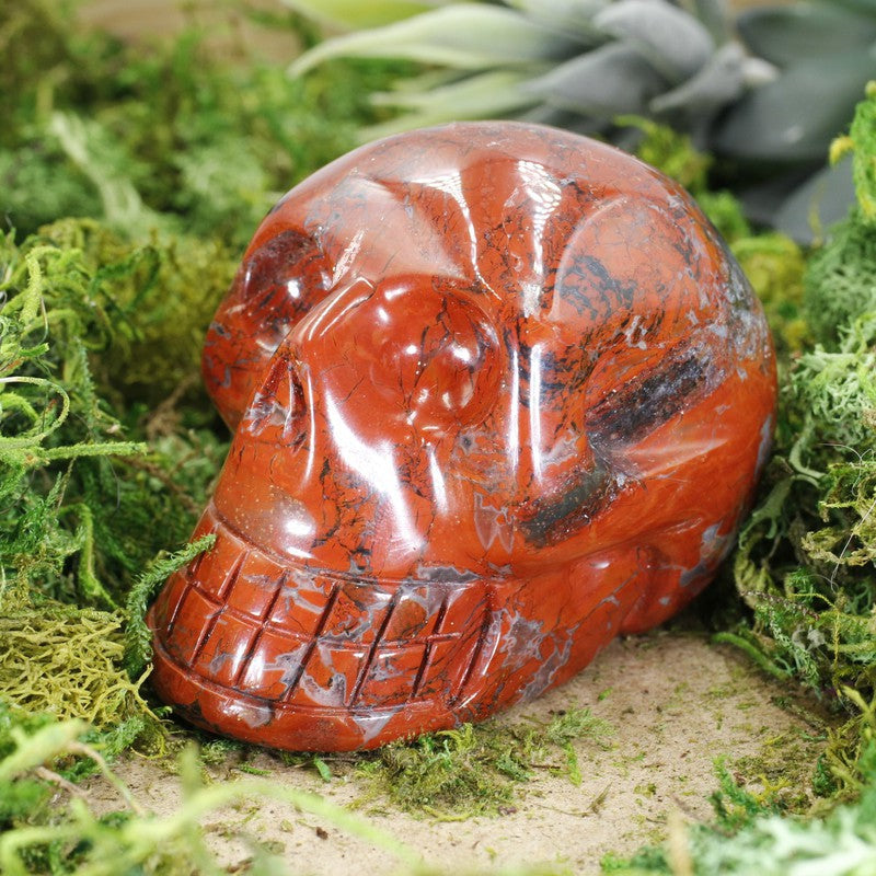 Polished Brecciated Red Jasper Skull Carvings || Brazil-Nature's Treasures