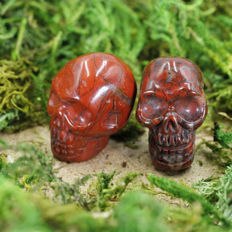 Polished Brecciated Red Jasper Skull Carvings || Brazil-Nature's Treasures