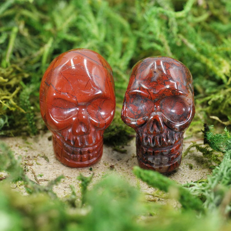 Polished Brecciated Red Jasper Skull Carvings || Brazil-Nature's Treasures