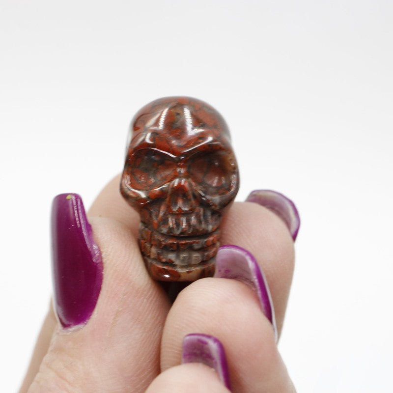Polished Brecciated Red Jasper Skull Carvings || Brazil-Nature's Treasures
