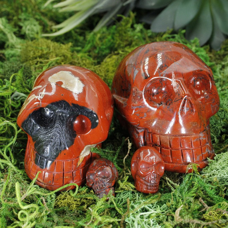 Polished Brecciated Red Jasper Skull Carvings || Brazil-Nature's Treasures