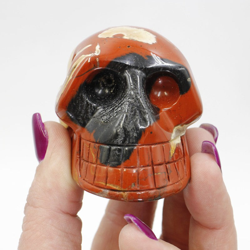 Polished Brecciated Red Jasper Skull Carvings || Brazil-Nature's Treasures