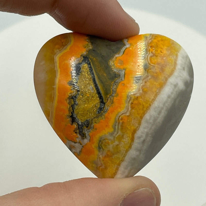 Polished Bumble Bee Jasper 35 MM Heart || Creativity, Passion || Indonesia-Nature's Treasures