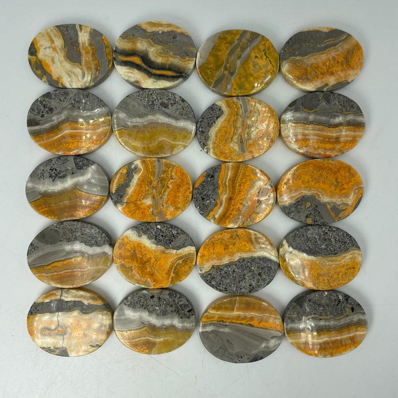 Polished Bumble Bee Jasper Palm Stone || Indonesia-Nature's Treasures