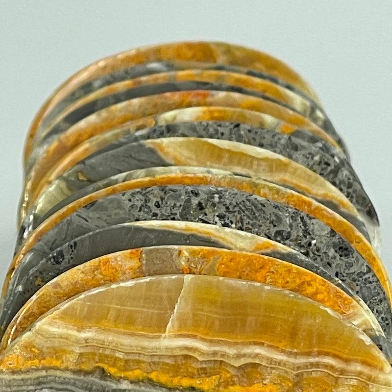 Polished Bumble Bee Jasper Palm Stone || Indonesia-Nature's Treasures