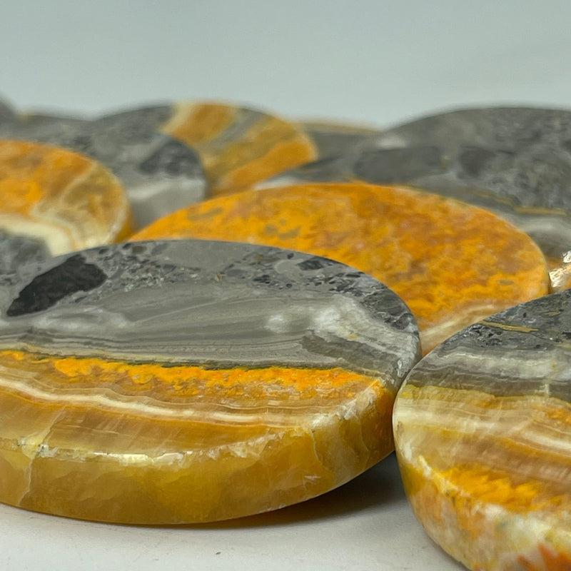 Polished Bumble Bee Jasper Palm Stone || Indonesia-Nature's Treasures