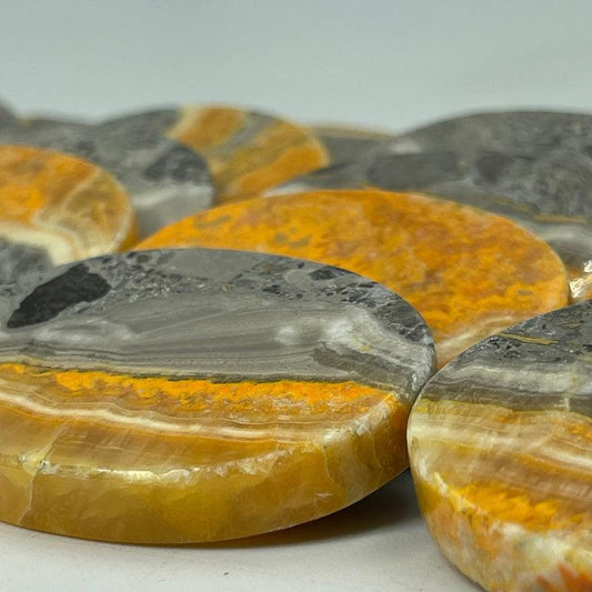 Polished Bumble Bee Jasper Palm Stone || Indonesia-Nature's Treasures