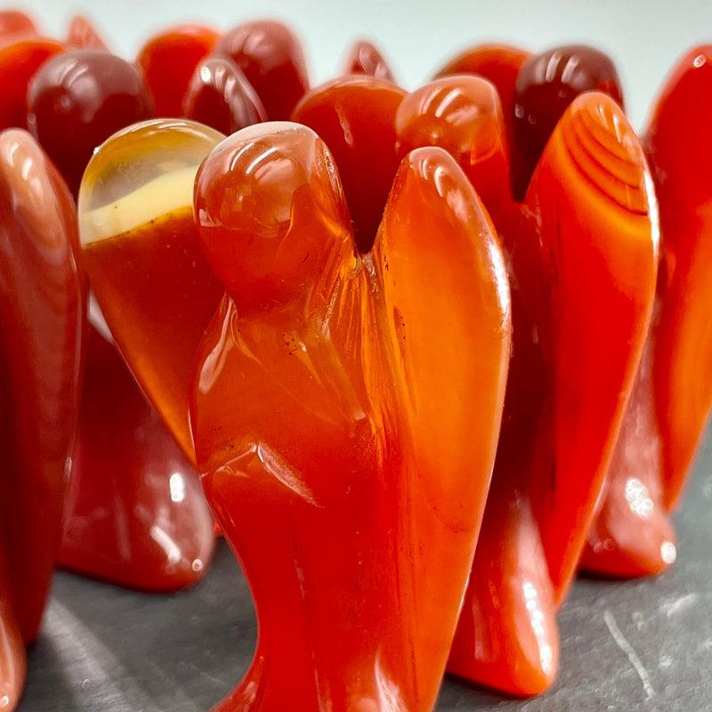 Polished Carnelian Angel Carvings || Confidence || Brazil-Nature's Treasures